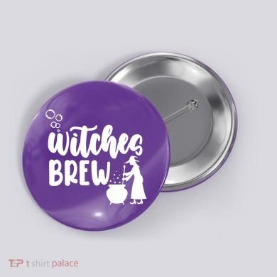 Witches Brew Halloween Witch Button