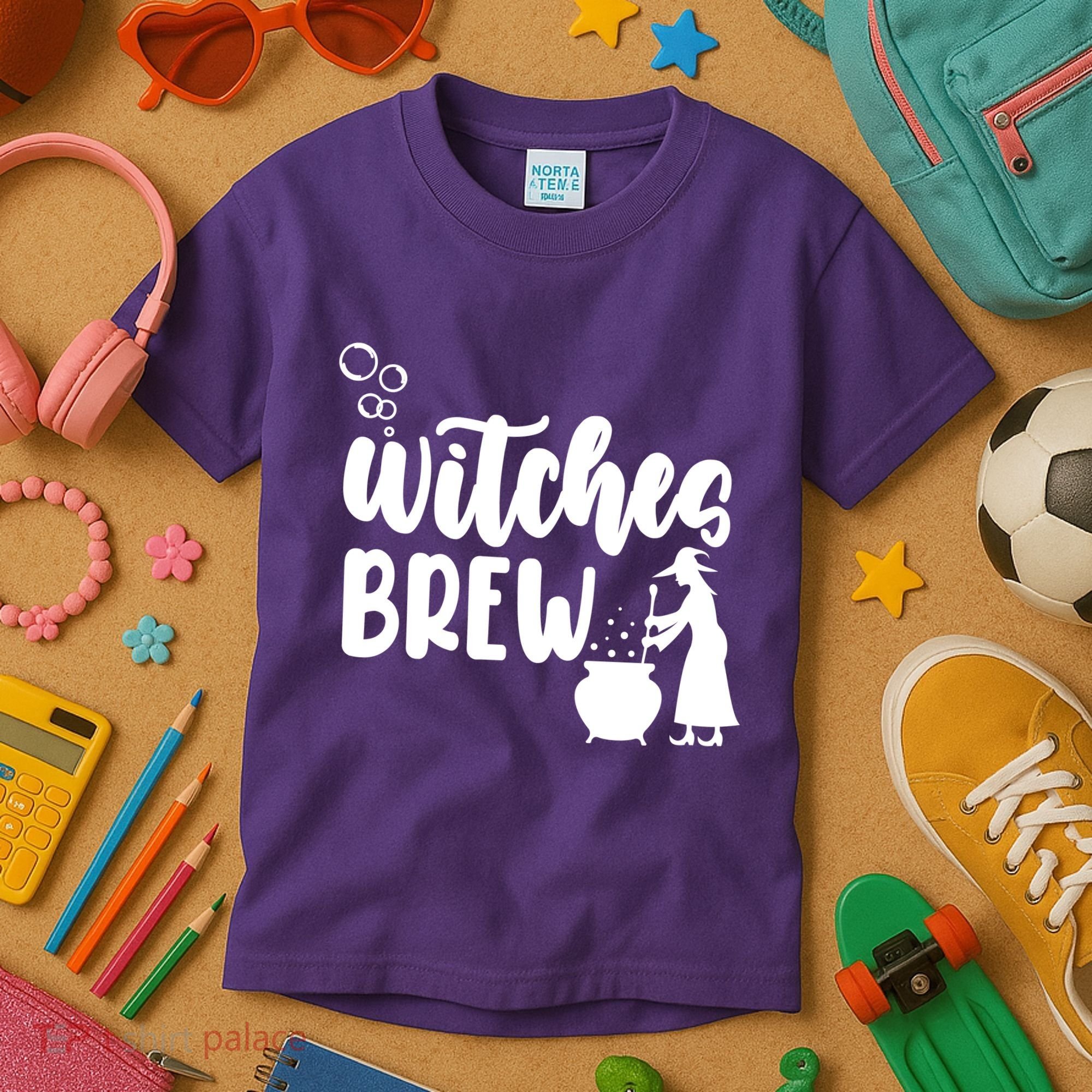 Witches Brew Halloween Witch Kids T-Shirt