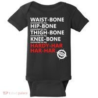 Waist Bones Hip Bones Thigh Bones Knee Bones Hardy Har Har Har Baby Bodysuit thumb 0