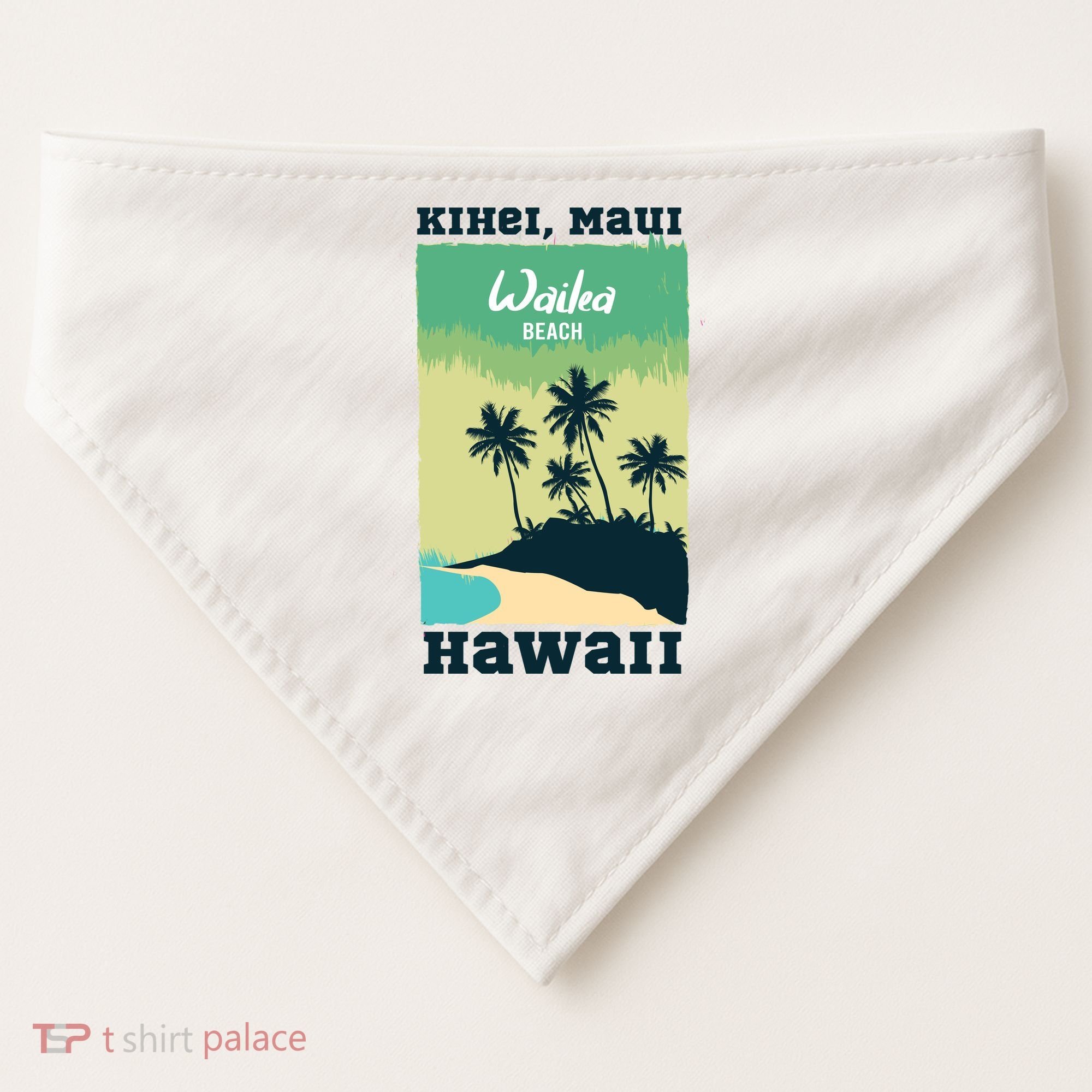 Wailea Beach Hawaii USA-Made Doggie Bandana