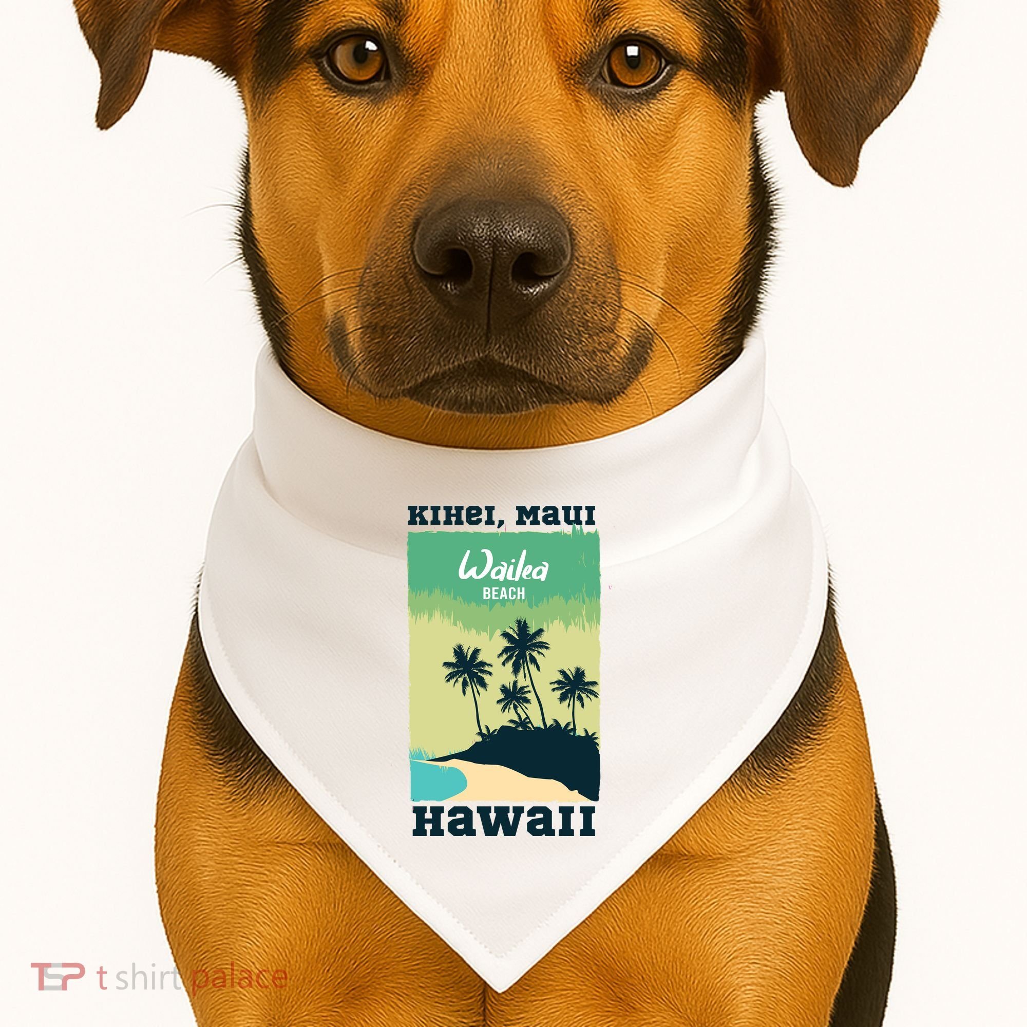 Wailea Beach Hawaii USA-Made Doggie Bandana