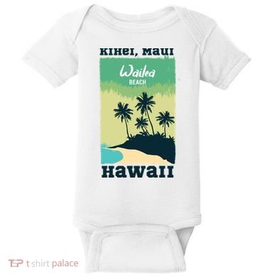 Wailea Beach Hawaii Baby Bodysuit