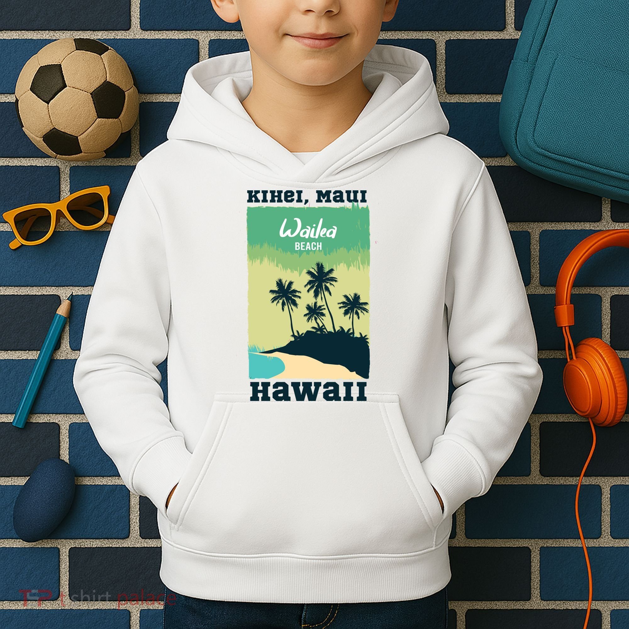 Wailea Beach Hawaii Kids Hoodie