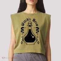 Witch's Brew Halloween Garment-Dyed Women's Muscle Tee thumb 2