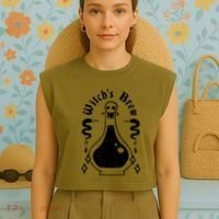 Witch's Brew Halloween Garment-Dyed Women's Muscle Tee thumb 4