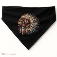 War Bonnet Indian Native American Chief USA-Made Doggie Bandana thumb 0
