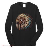War Bonnet Indian Native American Chief Long Sleeve Shirt thumb 0