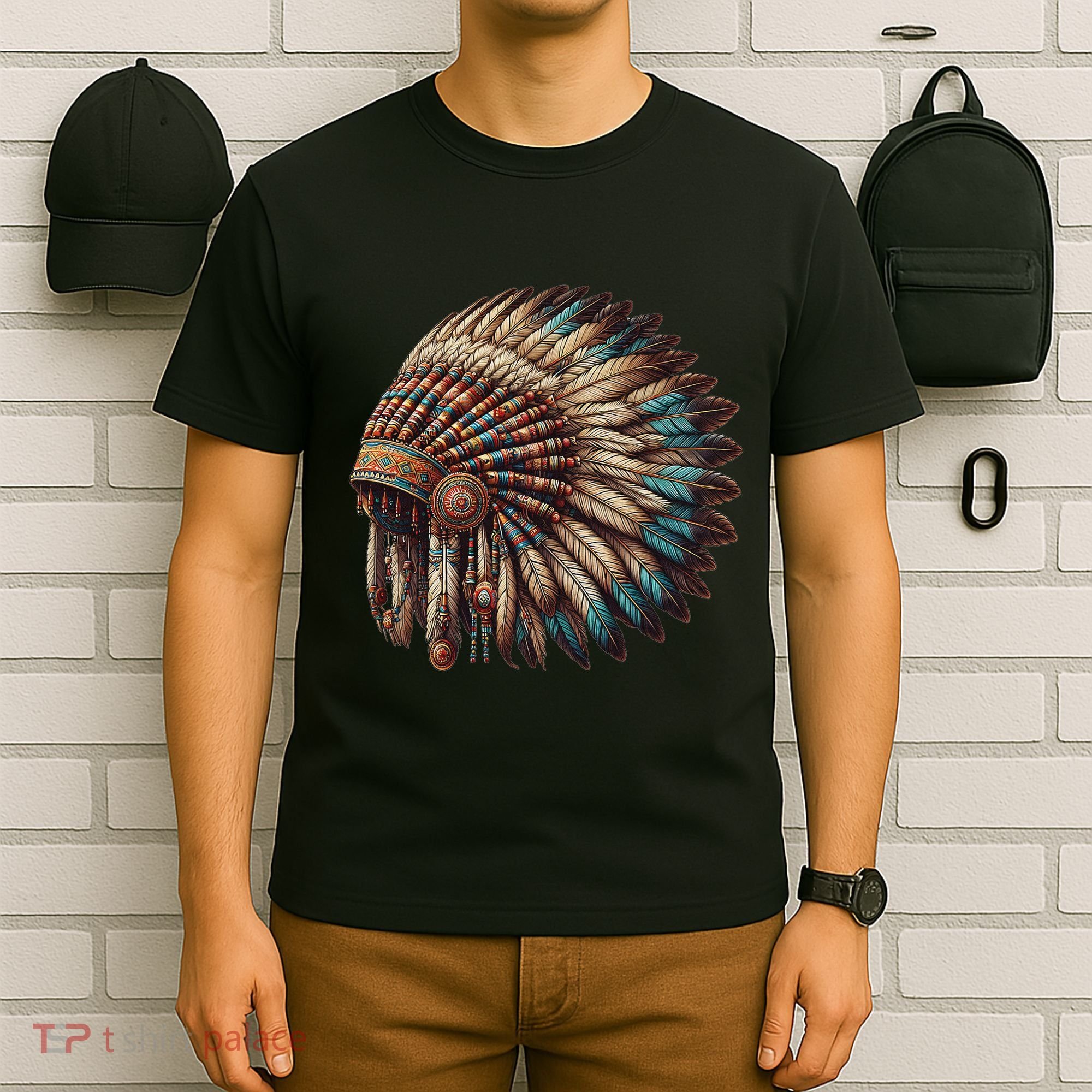 War Bonnet Indian Native American Chief T-Shirt