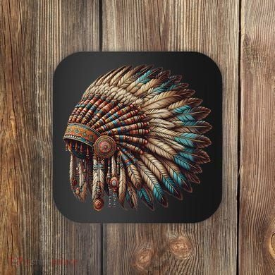War Bonnet Indian Native American Chief Coaster