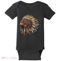 War Bonnet Indian Native American Chief Baby Bodysuit thumb 0