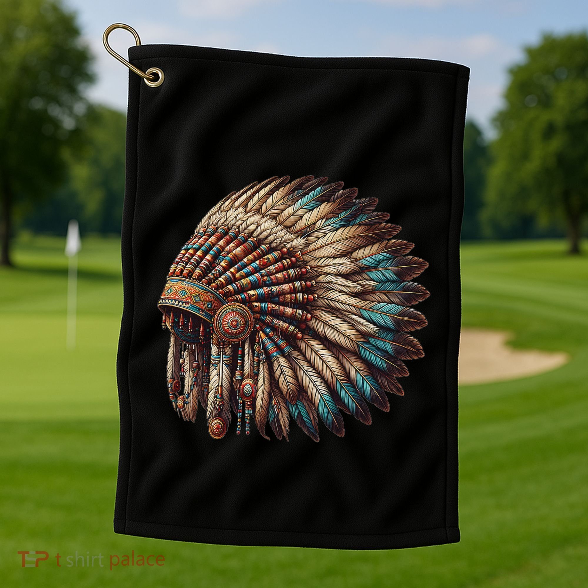 War Bonnet Indian Native American Chief Golf Towel