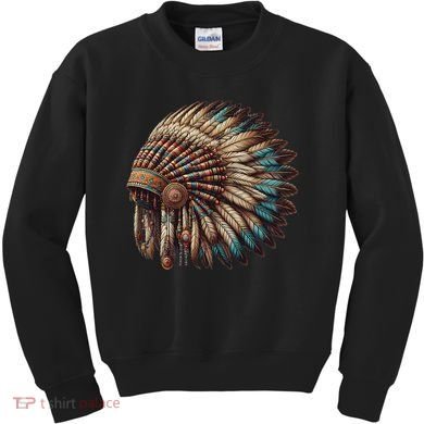 War Bonnet Indian Native American Chief Kids Sweatshirt