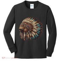 War Bonnet Indian Native American Chief Kids Long Sleeve Shirt thumb 0