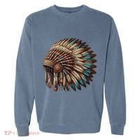 War Bonnet Indian Native American Chief Garment-Dyed Sweatshirt thumb 0