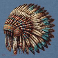 War Bonnet Indian Native American Chief Garment-Dyed Sweatshirt thumb 2