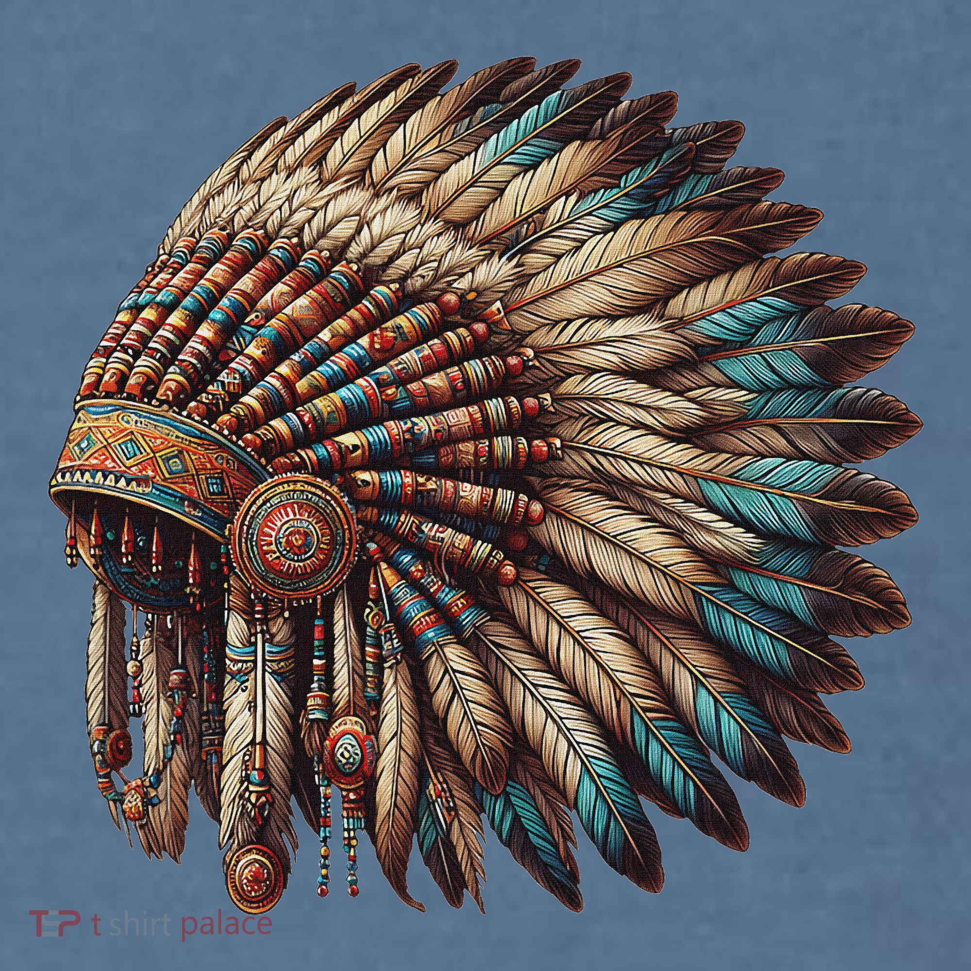 War Bonnet Indian Native American Chief Garment-Dyed Sweatshirt