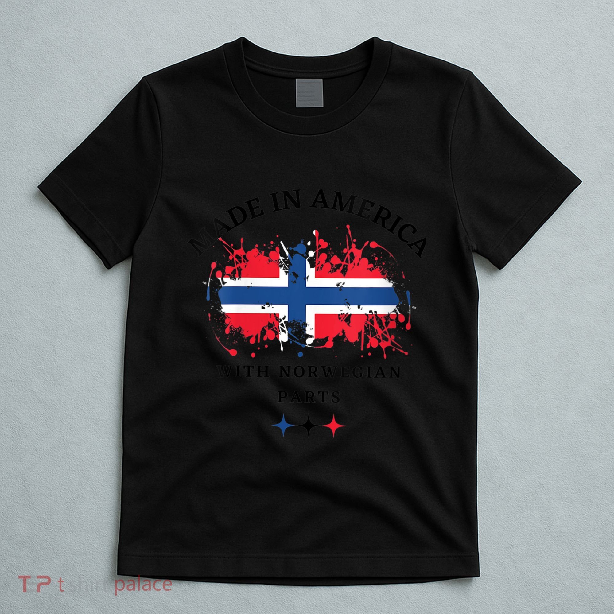 Wo Born In America With Norwegian Parts Norway And USA Cool VNeck T-Shirt