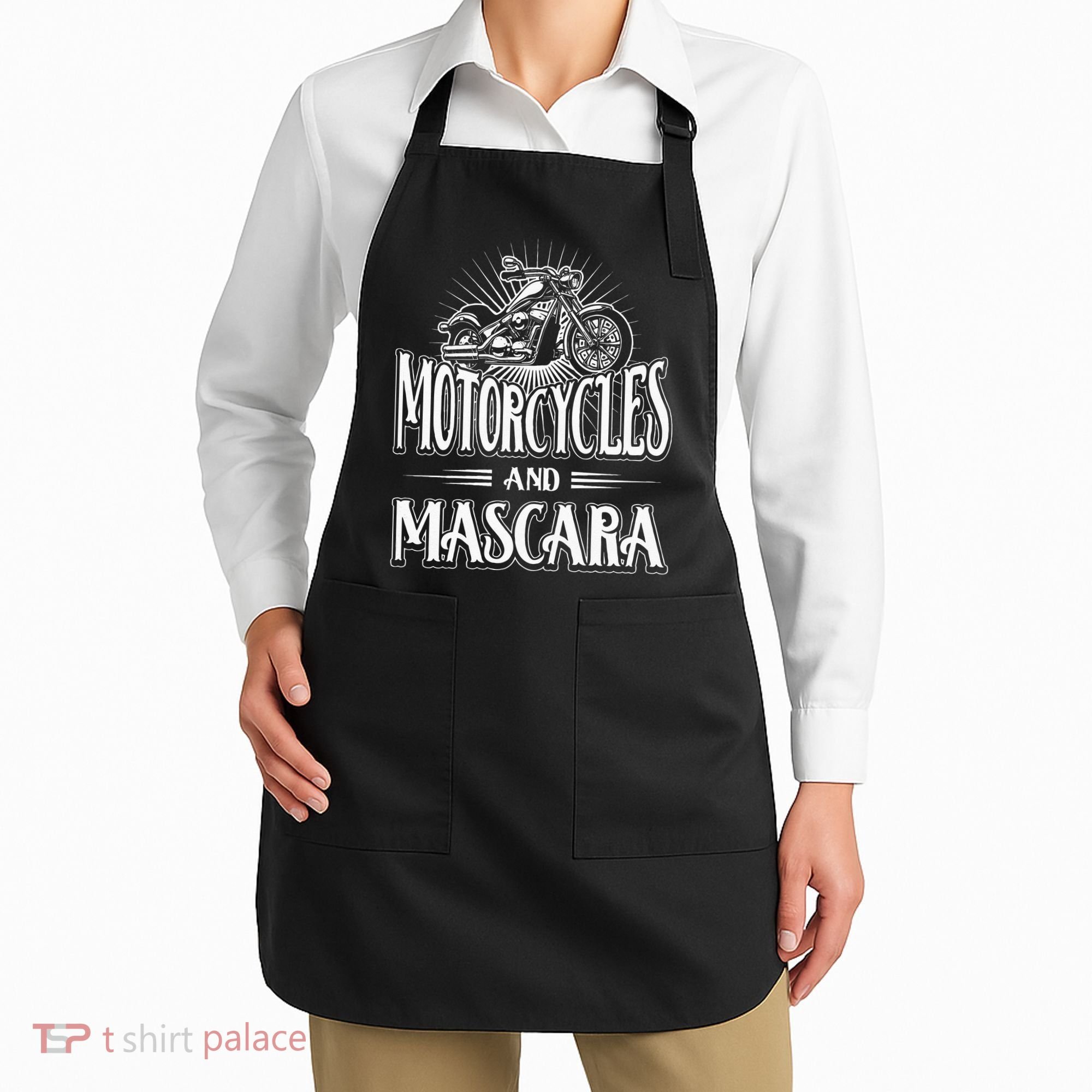 Womens Biker Lifestyle Quotes Motorcycles And Mascara Apron