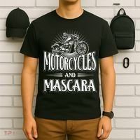 Womens Biker Lifestyle Quotes Motorcycles And Mascara T-Shirt thumb 6