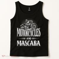 Womens Biker Lifestyle Quotes Motorcycles And Mascara Tank Top thumb 2