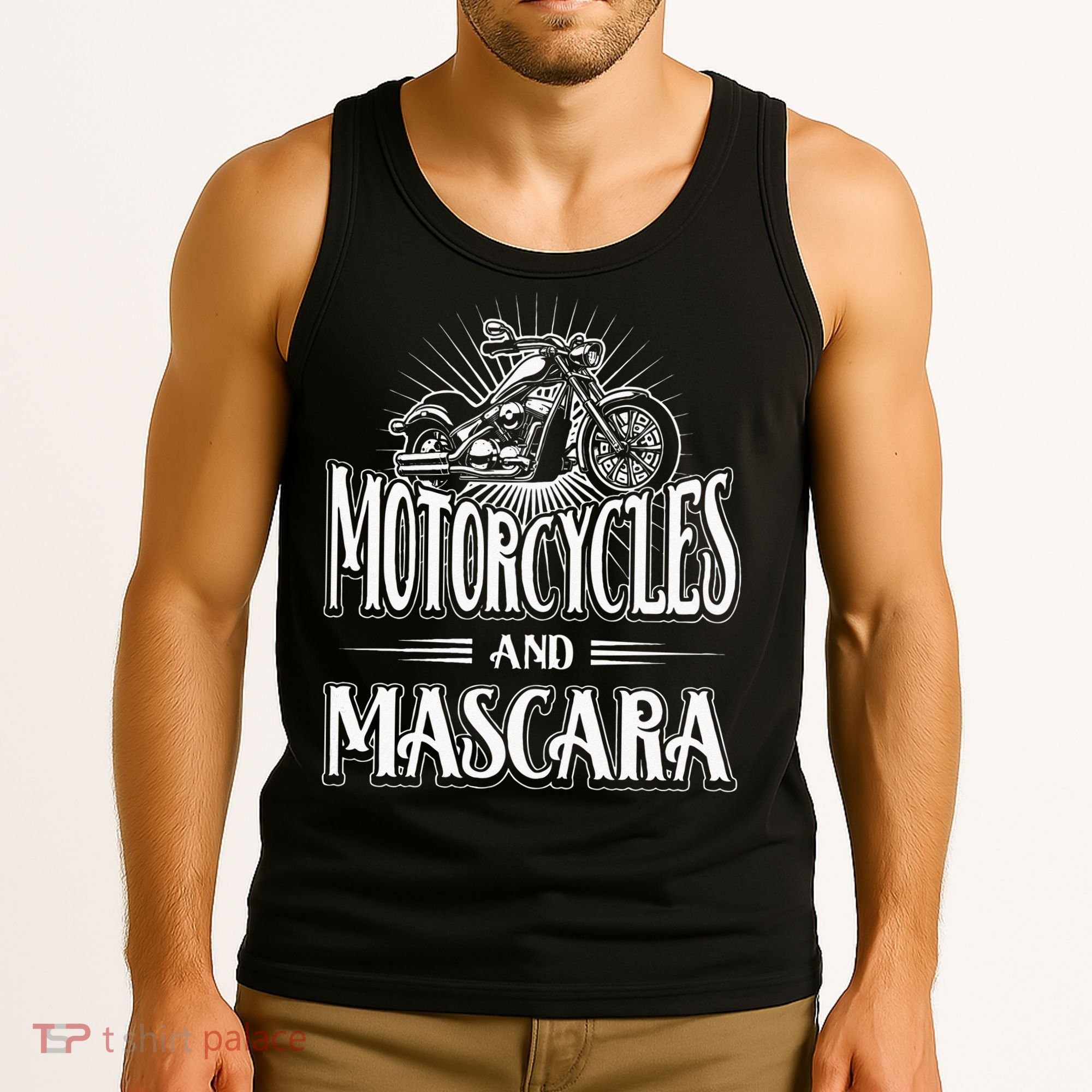 Womens Biker Lifestyle Quotes Motorcycles And Mascara Tank Top
