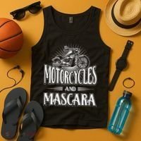 Womens Biker Lifestyle Quotes Motorcycles And Mascara Tank Top thumb 4