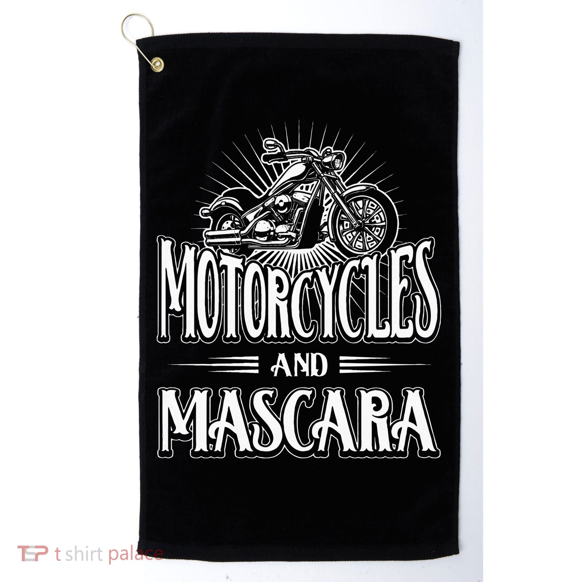 Womens Biker Lifestyle Quotes Motorcycles And Mascara Golf Towel