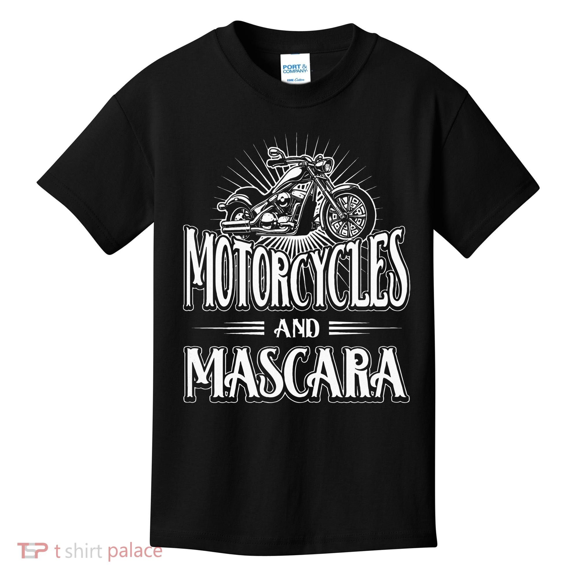 Womens Biker Lifestyle Quotes Motorcycles And Mascara Kids T-Shirt