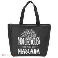 Womens Biker Lifestyle Quotes Motorcycles And Mascara Tote Bag thumb 0