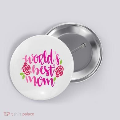 Worlds Best Mom Flower Button