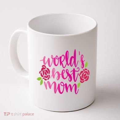 Worlds Best Mom Flower Coffee Mug