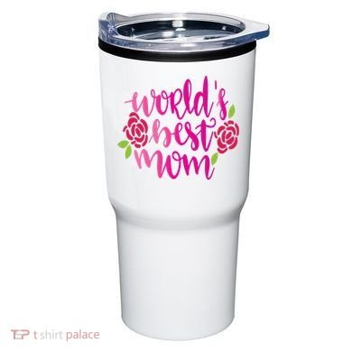 Worlds Best Mom Flower Tumbler