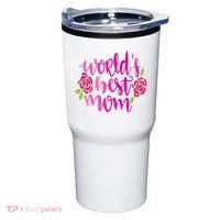 Worlds Best Mom Flower Tumbler thumb 0