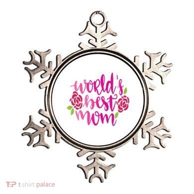 Worlds Best Mom Flower Ornament