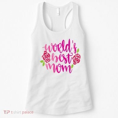 Worlds Best Mom Flower Women's Tank Top
