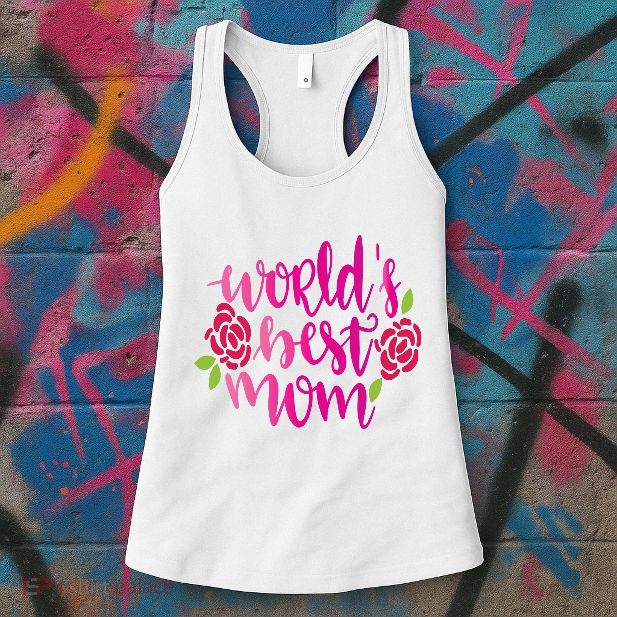 Worlds Best Mom Flower Women's Tank Top