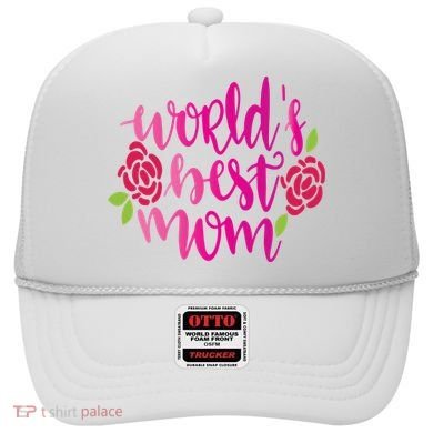 Worlds Best Mom Flower Hat