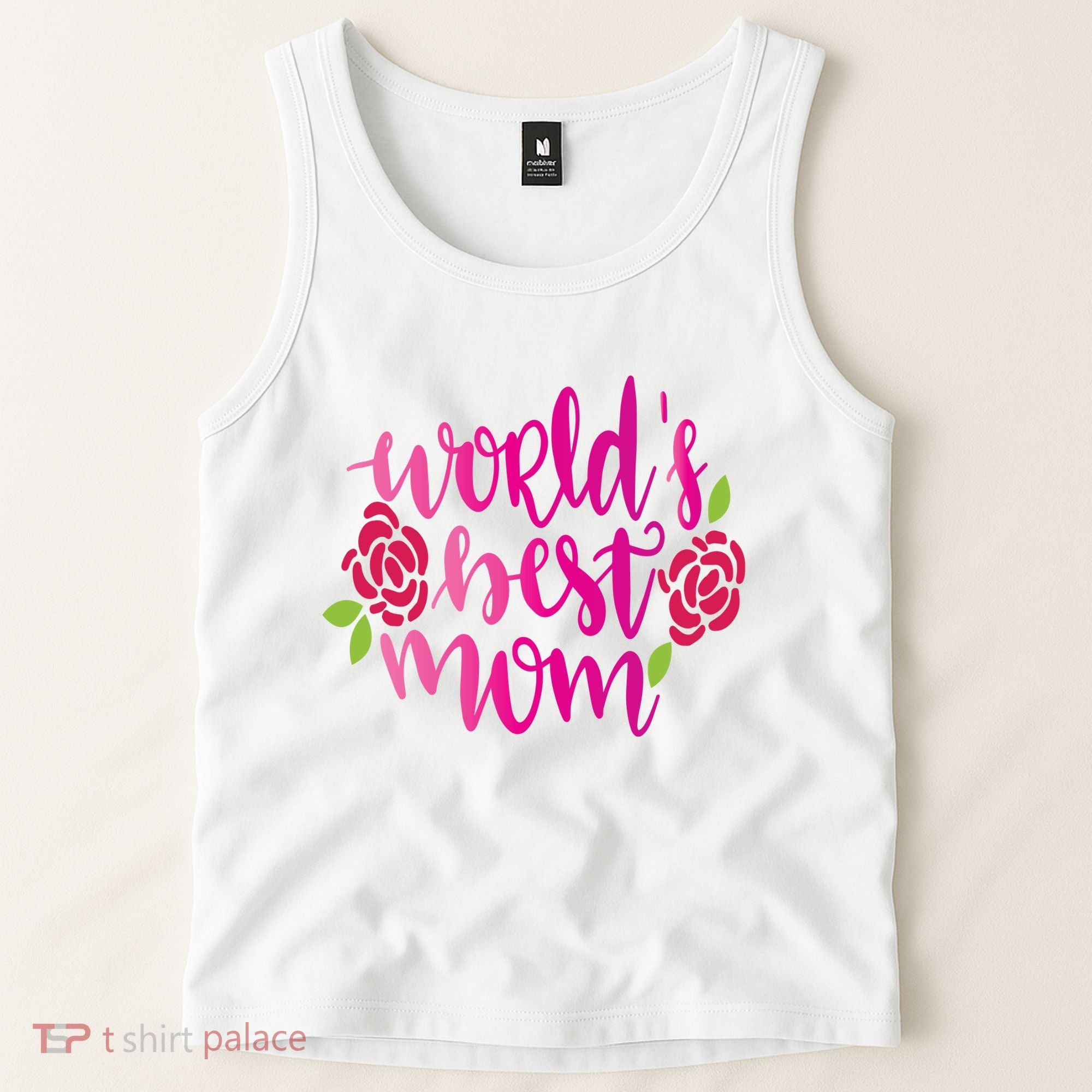 Worlds Best Mom Flower Tank Top