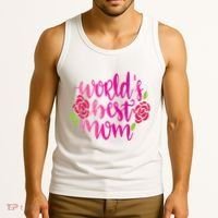 Worlds Best Mom Flower Tank Top thumb 3