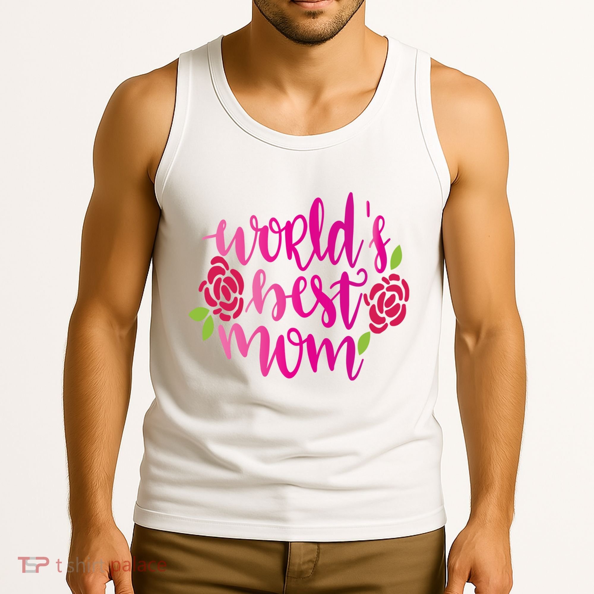 Worlds Best Mom Flower Tank Top
