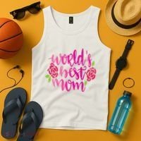 Worlds Best Mom Flower Tank Top thumb 4