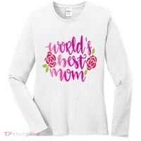 Worlds Best Mom Flower Women's Long Sleeve Shirt thumb 0