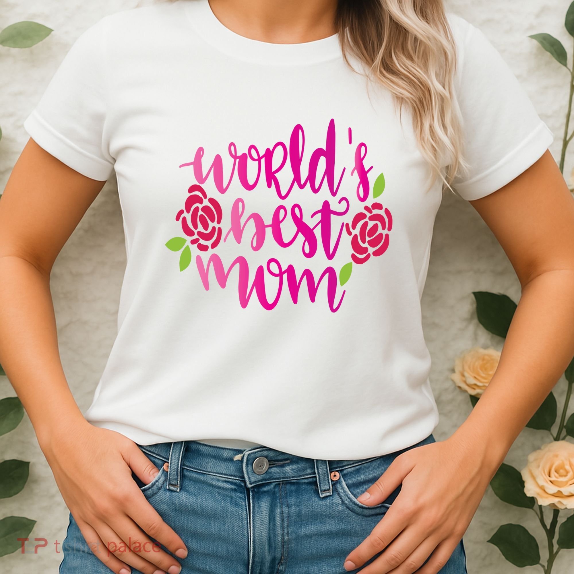 Worlds Best Mom Flower Women's T-Shirt