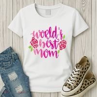 Worlds Best Mom Flower Women's T-Shirt thumb 3
