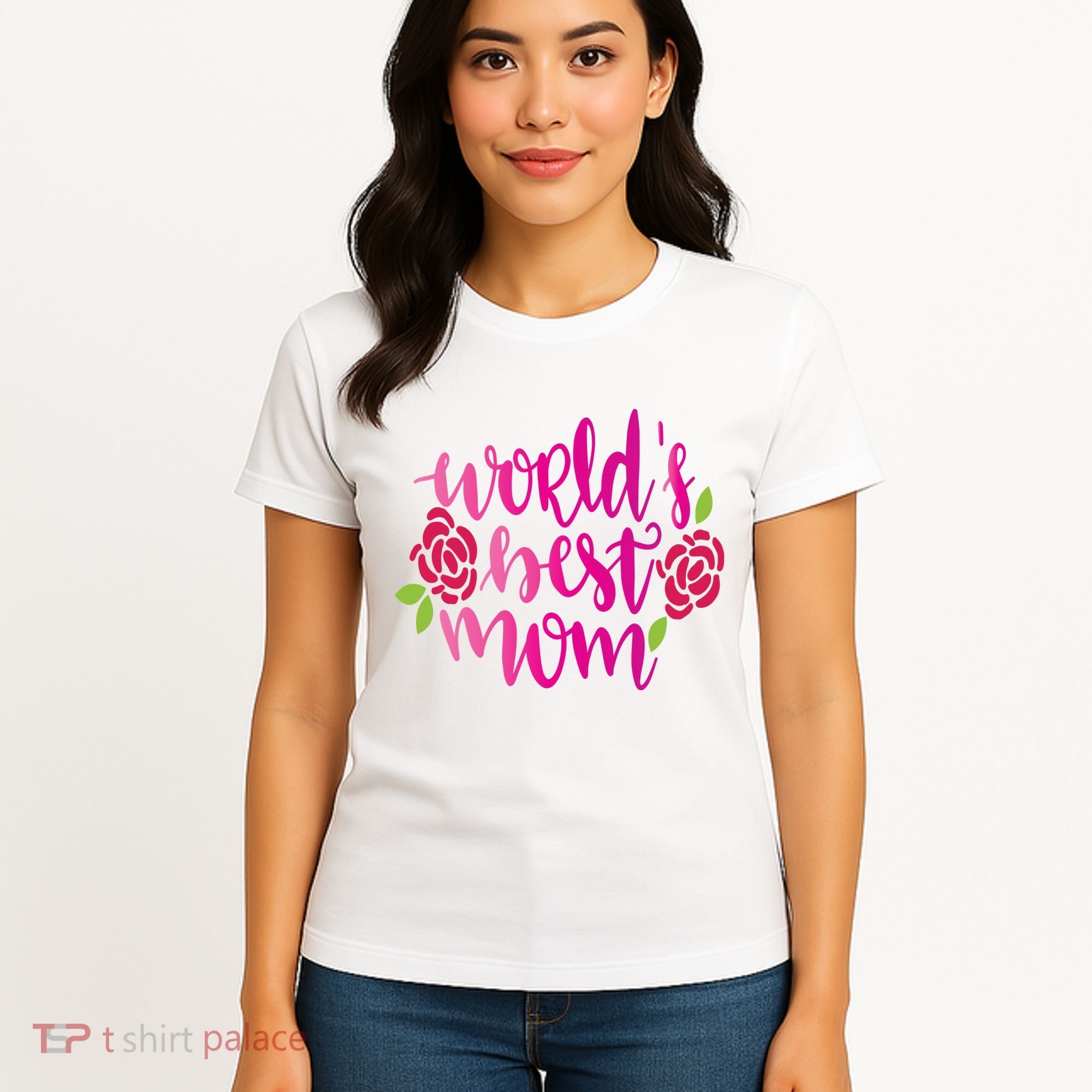 Worlds Best Mom Flower Women's T-Shirt