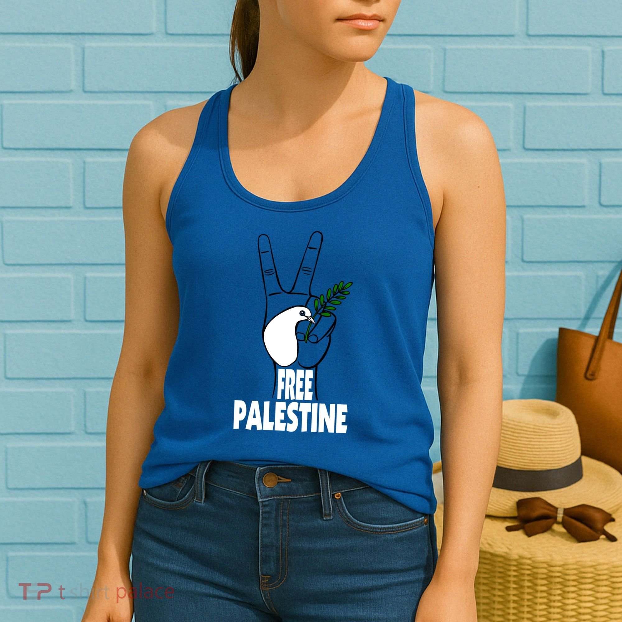 West Bank Middle East Peace Dove Olive Branch Free Palestine Cool Gift Women's Tank Top