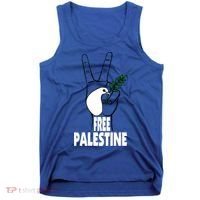 West Bank Middle East Peace Dove Olive Branch Free Palestine Cool Gift Tank Top thumb 0