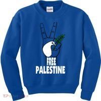 West Bank Middle East Peace Dove Olive Branch Free Palestine Cool Gift Kids Sweatshirt thumb 0