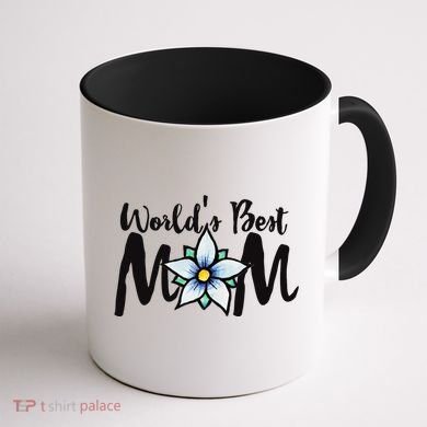World's Best Mom Flower Coffee Mug back