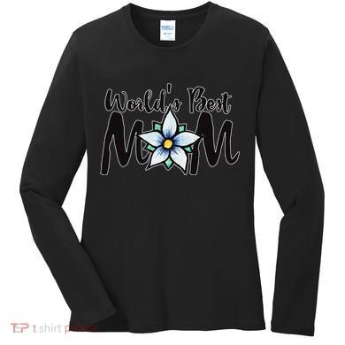 World's Best Mom Flower Women's Long Sleeve Shirt